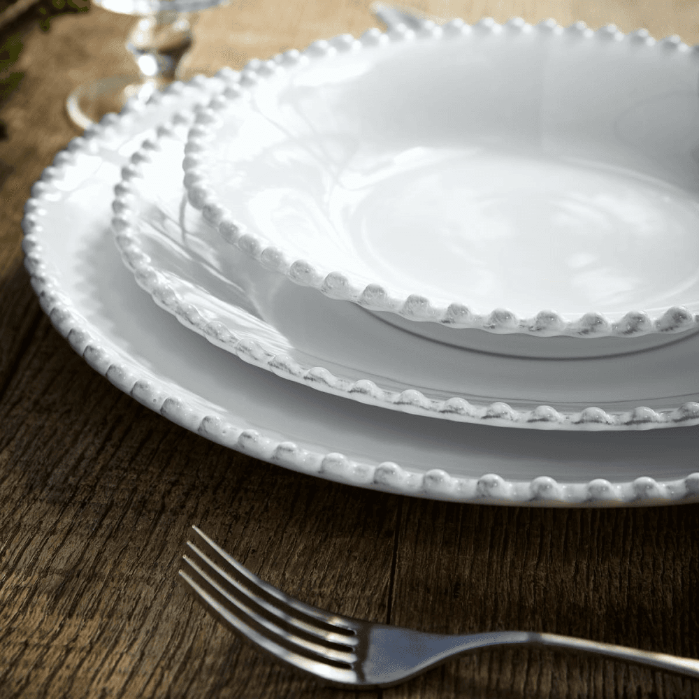 Pearl Set of 6 dinner plates, 28cm, white