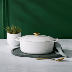 Image showing the Cast Iron Oval Casserole, 29cm, White product.