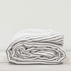 Image showing the Hikari Striped Throw, 180 x 200cm, Grey & White product.