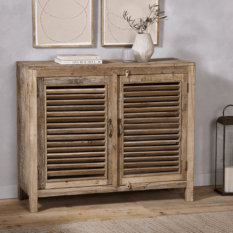 Ibo Reclaimed Wooden Slatted Sideboard, Natural