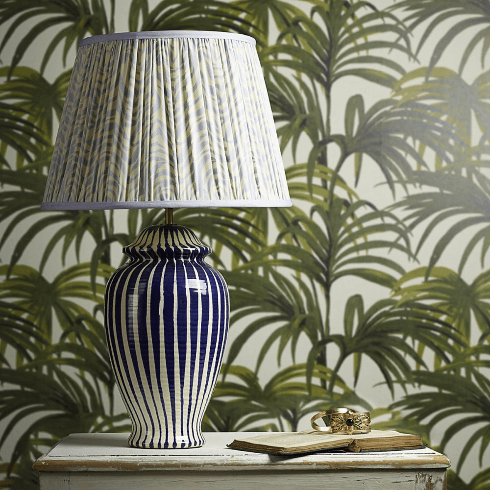 Lottie Table lamp - base only, Cobalt Blue Stripes