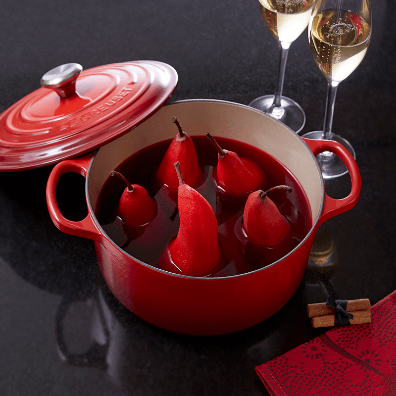Signature Cast Iron Round casserole, 30cm - 8.1 litre, Cerise