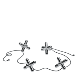 Image showing the Tripod by Gabriele Chiave Trivet with adjustable elements, 60 x 3.2cm, Stainless Steel product.