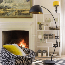 Image showing the Arc Black Metal Floor Lamp product.