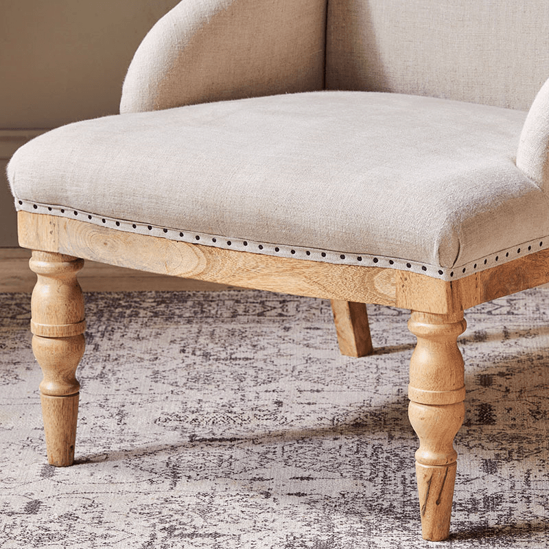 Elbu Deconstructed Linen Armchair, Stone