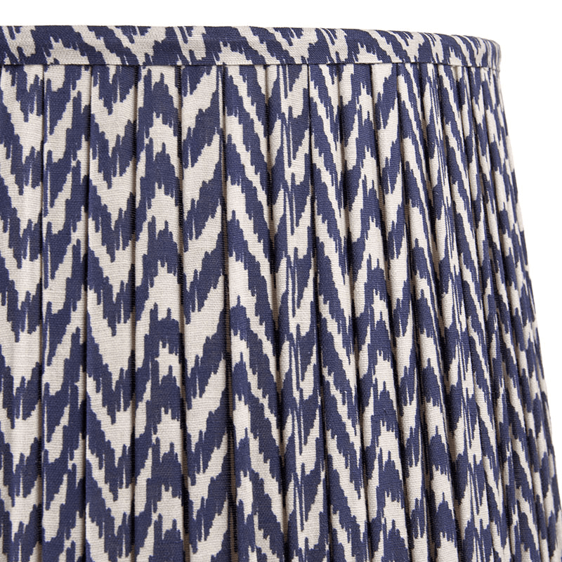 Vienna Chevron Pleated Lampshade, 30cm, Blue