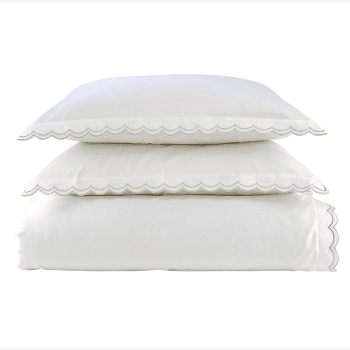 Image showing the Scallop Edge Duvet Set, Super King, Silver product.